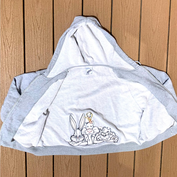 WARNER BROS. STUDIO BUGS BUNNY TAZ TWEETY SYLVESTER EMBROIDERED SWEAT JACKET MED - Picture 7 of 7